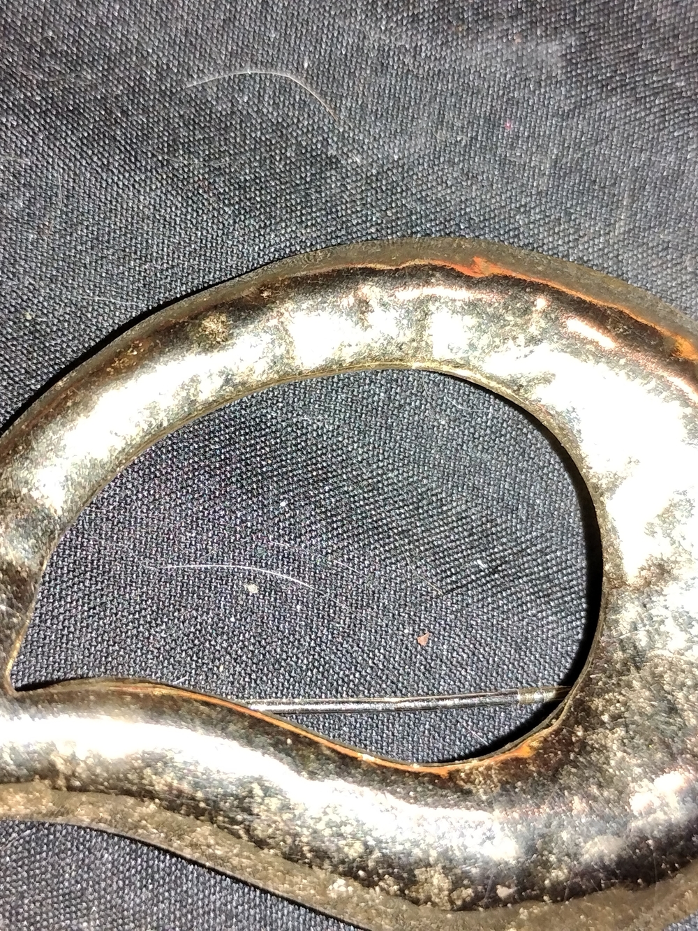 Vintage Silver-Tone Curved Brooch Pin